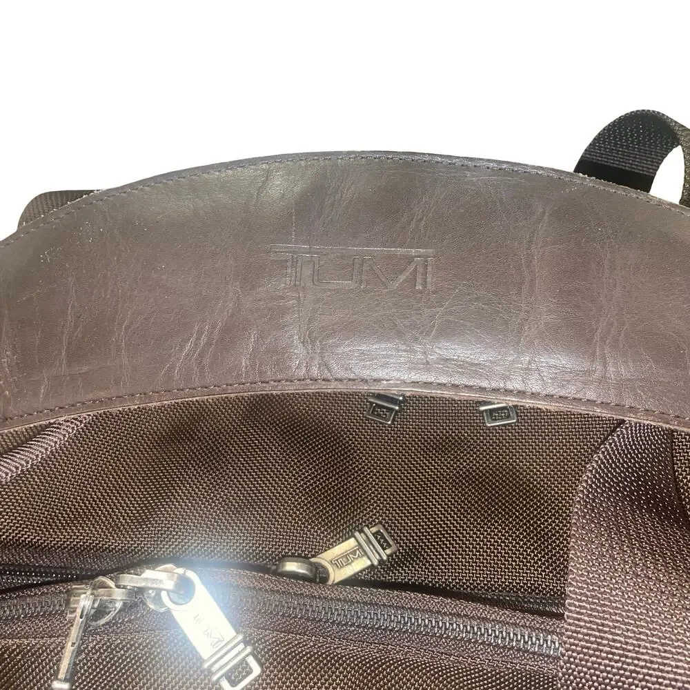 Tumi Alpha Brown Ballistic Nylon Expandable Duffel Bag Travel Satchel Carry On